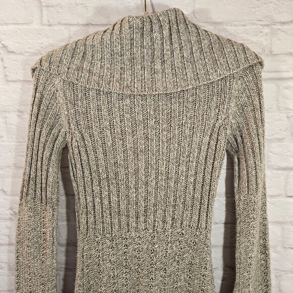 M It's Our Time Knit Long Cardigan with Wooden Buttons Y2K Women's Size S Taupe - Picture 7 of 10